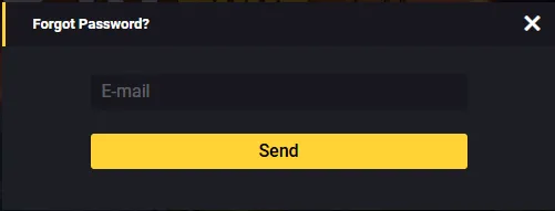 Donbet forgot password form with email field